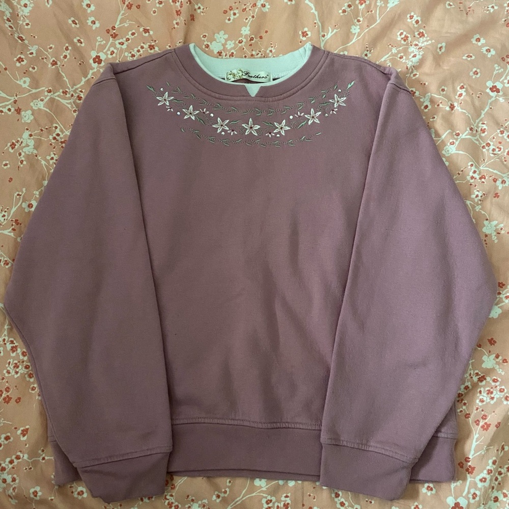 Vintage Floral Pink Grandma Sweater 🌸